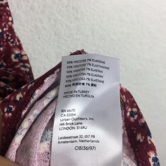 Free People Sweet Talker Lace Mini Dress Size XS Burgundy Floral 90s Grunge Boho - Picture 6 of 16